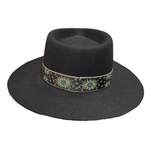 Lack of Color  The Phoenix Ribbon Band Fedora Black Hat Size Medium M Wool